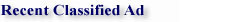 Recent Classified Ad