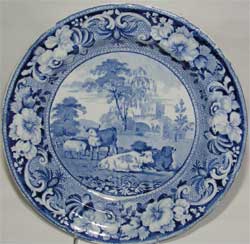 Unknown Maker, Pineapple Border Series, Kirkham Priory, Yorkshire Pattern Plate, ca. 1825
