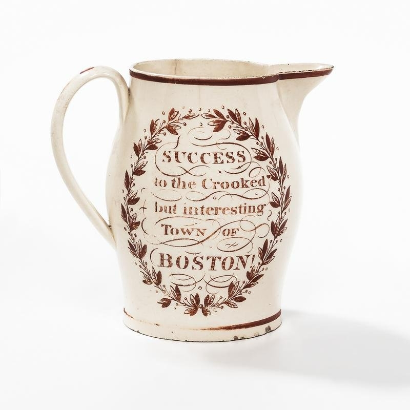 Earthenware creamware jug, ca. 1800.